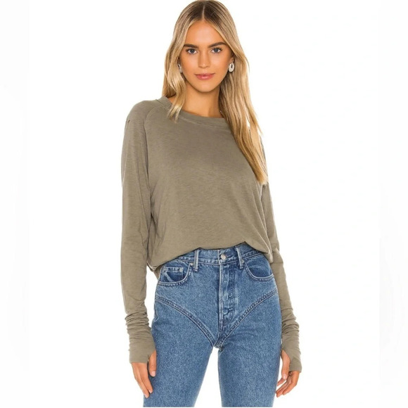 WE THE FREE Arden Tee in Army Green - Picture 1 of 10